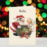 Grandchild Name Santa Claus Christmas Personalise  Holiday Card<br><div class="desc">Santa Claus Add Child's name and your signature</div>