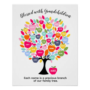 Grandchildren Family Tree Each Name is a Precious Poster