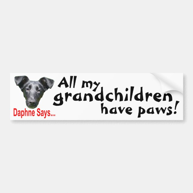 Grandchildren have paws bumper sticker (Front)