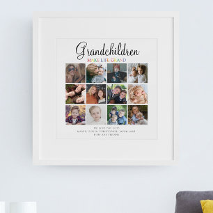 Grandchildren Make Life Grand   Photo Collage Poster