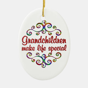 Grandchildren Make Life Special Ceramic Ornament