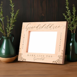 Grandchildren Make Life The Grandest Grandkid Name Etched Frames