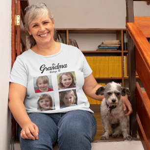 Grandchildren Photo Collage Grandma Personalised T-Shirt