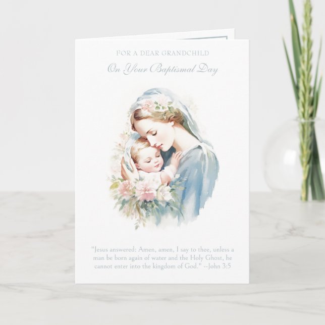 Grandchild's Baptism Christening Grandparent  Card (Front)