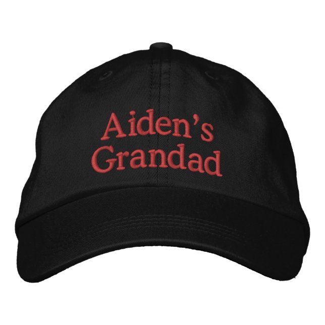 Grandchild's name monogrammed Grandad's Embroidered Hat (Front)