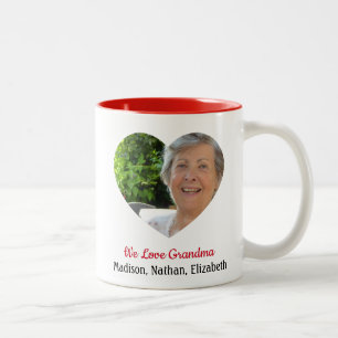 GrandCustom "We Love Grandma" Photo Two-Tone Coffee Mug