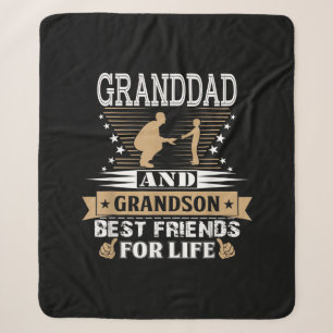 Granddad And Grandson Best Friends For Life Sherpa Blanket