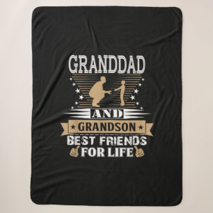Granddad And Grandson Best Friends For Life Sherpa Blanket