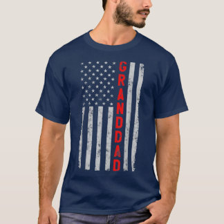 Granddad Funny Fathers Day Vintage Patriotic Ameri T-Shirt