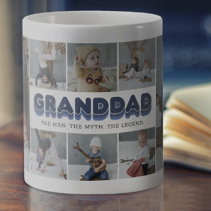 Granddad Man Myth Legend Photo Collage Travel Mug