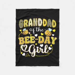 Granddad of the bee-day girl funny bee birthday fleece blanket