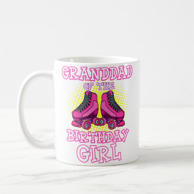 Granddad Of The Birthday Girl Roller Skates Bday S Coffee Mug (Left)