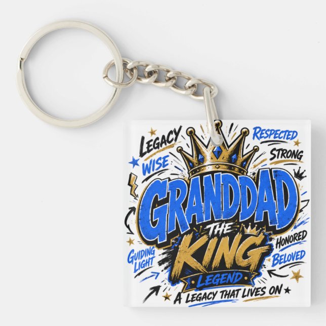 Granddad the  King  Key Ring (Front)