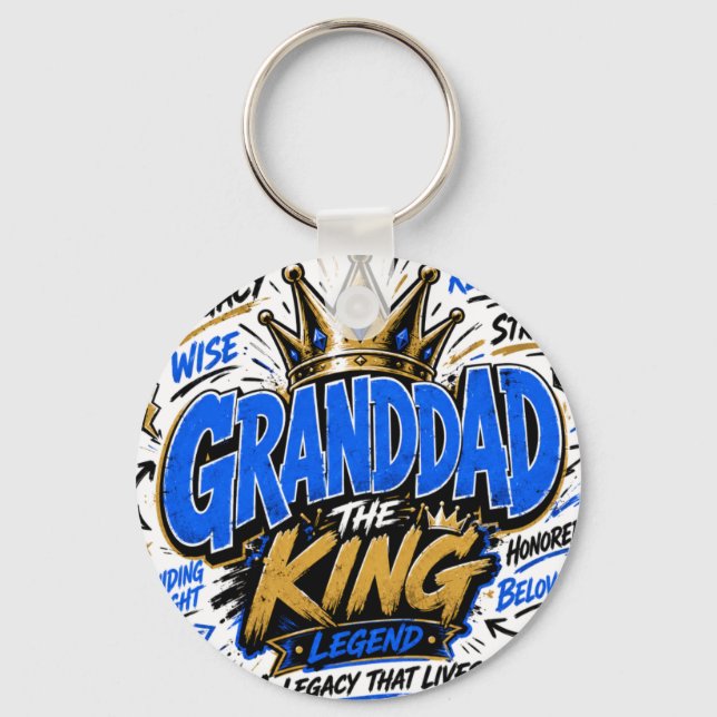 Granddad the  King  Key Ring (Front)