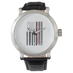 Granddaddy American Flag Vintage Patriotic Design_ Watch
