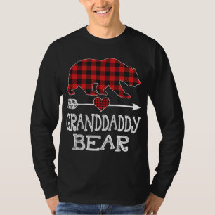 Granddaddy Bear Christmas Pajama Red Plaid Buffalo T-Shirt