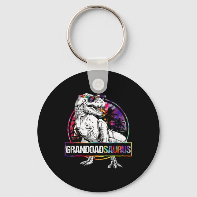 Granddadsaurus Dinosaur Granddad Saurus Matching T Key Ring (Front)