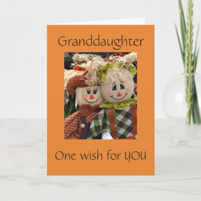 **GRANDDAUGHER** ONE WISH FOR YOU AT THANKSGIVING CARD (Front)