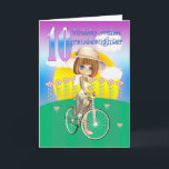 Granddaughter 10th Birthday Card with little girl<br><div class="desc">Granddaughter 10th Birthday Card with little girl on bike</div>