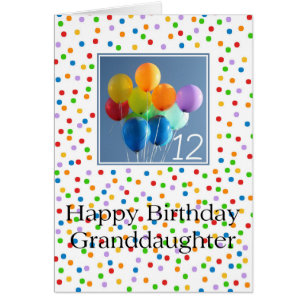 Granddaughter 12th birthday balloons