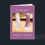 Granddaughter 12th Birthday Crazy Socks Card<br><div class="desc">When you are looking for a greeting card to gift your granddaughter with as she celebrates her 12th birthday,  the this card would be your perfect choice. This card is fun,  colourful and fun again.</div>