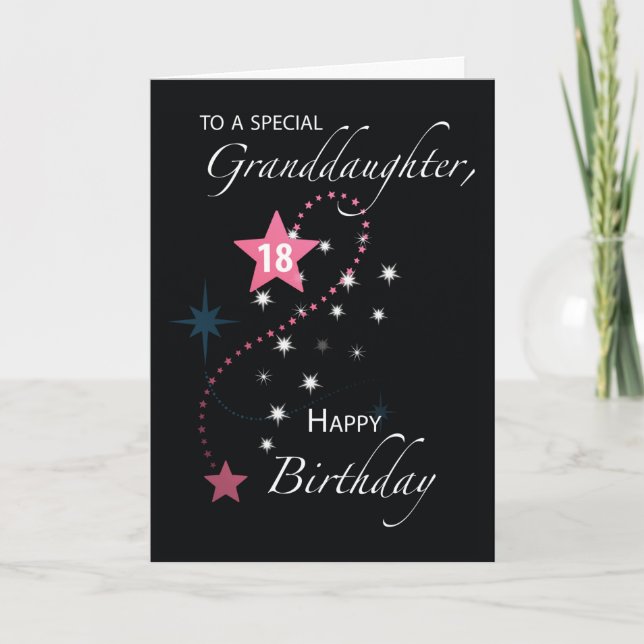 Granddaughter 18th Birthday Star Inspirational Card (Front)