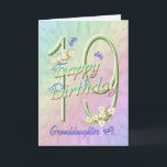 Granddaughter 19th Birthday Butterfly Garden Card<br><div class="desc">A rainbow of colors, pink flowers and lavender butterflies fills this girls 19th Happy Birthday card with joy for granddaughter. Front name and inside verse may be personalized using the template provided. You may also enjoy the matching gifts and other products available in my store. Original design by Anura Design...</div>