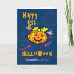 Granddaughter 1st Halloween Happy Pumpkin Card
