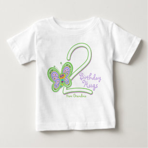 Granddaughter 2nd Birthday Butterfly Hugs Baby T-Shirt