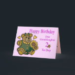 Granddaughter 2nd Birthday Card<br><div class="desc">Cute bear design for a granddaughters 2nd birthday.</div>