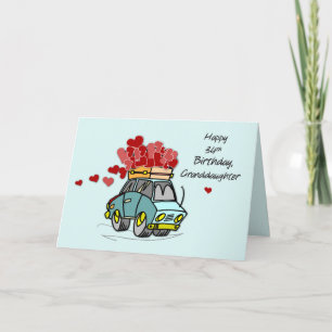 Granddaughter 34th Birthday Car Load of Hearts Card
