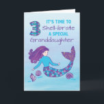 Granddaughter 3rd Birthday Sparkly Look Mermaid Card<br><div class="desc">This card is sure to bring delight to a granddaughter who will be celebrating a 3rd birthday soon. If your granddaughter is one then you should be ordering this card as early as today.</div>