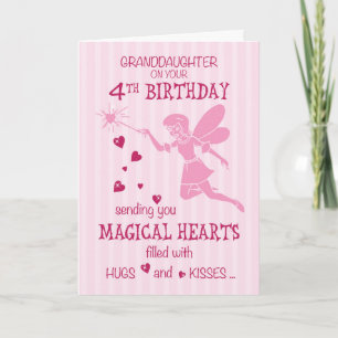 Granddaughter 4th Birthday Magical Fairy Pink Card