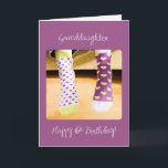 Granddaughter 6th Birthday Crazy Socks Card<br><div class="desc">Surprise your sweet granddaughter with this purple card that features a mismatched sock worn by a cute little girl. She will definitely enjoy receiving the fun 6th birthday message that this fun and crazy card brings.</div>
