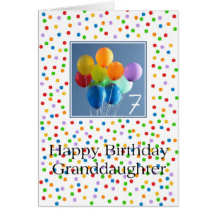 Granddaughter 7th birthday coloured balloons