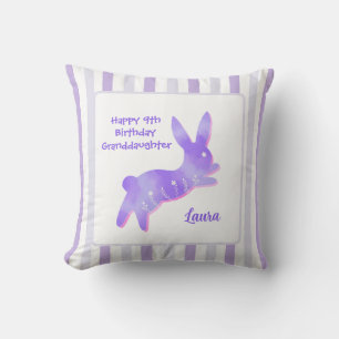 Granddaughter 9th Birthday Purple Cute Hoppy Bunny Cushion