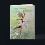 Granddaughter, a ballerina flower birthday card<br><div class="desc"></div>