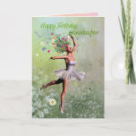 Granddaughter, a ballerina flower birthday card<br><div class="desc"></div>