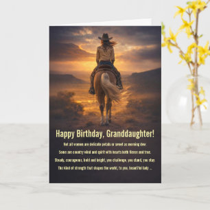 Granddaughter Adult Birthday Cowgirl Spirit Horse Card