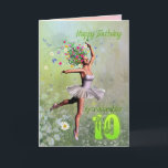Granddaughter age 10, flower fairy birthday card<br><div class="desc">A beautiful ballerina flower fairy dancing on a birthday card for a Granddaughter.</div>