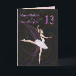 Granddaughter age 13, a ballerina birthday card<br><div class="desc">A beautiful ballerina dancing on a birthday card for a Granddaughter</div>