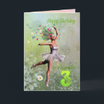 Granddaughter age 3, flower fairy birthday card<br><div class="desc">A beautiful ballerina flower fairy dancing on a birthday card for a Granddaughter</div>