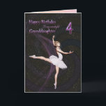 Granddaughter age 4, a ballerina birthday card<br><div class="desc">A beautiful ballerina dancing on a birthday card for a Granddaughter</div>
