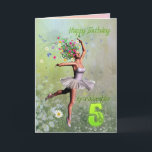 Granddaughter age 5, flower fairy birthday card<br><div class="desc">A beautiful ballerina flower fairy dancing on a birthday card for a Granddaughter .</div>