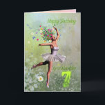 Granddaughter age 7, flower fairy birthday card<br><div class="desc">A beautiful ballerina flower fairy dancing on a birthday card for a Granddaughter .</div>