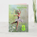 Granddaughter age 8, flower fairy birthday card<br><div class="desc"></div>