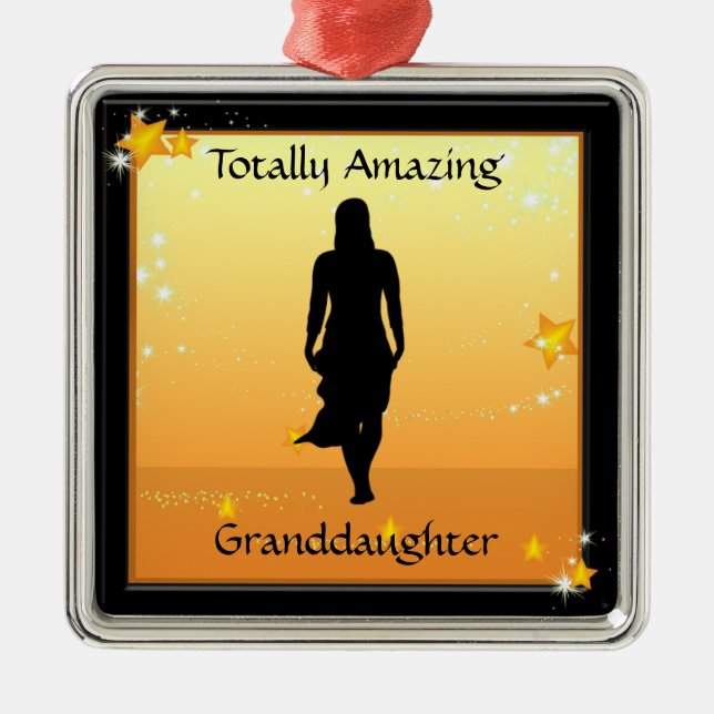 Granddaughter Amazing Woman Premium Ornament (Front)