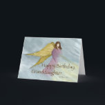Granddaughter, Angel Birthday Blue Card<br><div class="desc">This sweet religious card is perfect to wish your Granddaughter Happy Birthday. A beautiful illustration of a pink angel with golden wings on a blue sky. A very suitable background for a spiritual message about protection, love, God and good wishes for a new year in her life. Cover art by...</div>
