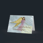 Granddaughter, Angel Birthday Blue Card<br><div class="desc">This sweet religious card is perfect to wish your Granddaughter Happy Birthday. A beautiful illustration of a pink angel with golden wings on a blue sky. A very suitable background for a spiritual message about protection, love, God and good wishes for a new year in her life. Cover art by...</div>