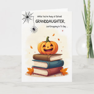 Granddaughter Away at School Halloween Cute Spider Card